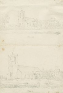 Kościół Blymhill: rysunki ołówkiem, bd [1797] (rysunek) autorstwa School English
