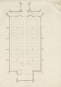 Burton-upon-Trent - Kościół Świętej Trójcy: rysunek, nd [?1820] (rysunek) autorstwa School English
