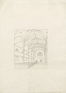 Burton-upon-Trent - Kościół Świętej Trójcy: rysunek, nd [?1820] (rysunek) autorstwa School English