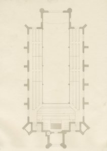 Burton-upon-Trent - Kościół Świętej Trójcy: rysunek, nd [?1820] (rysunek) autorstwa School English