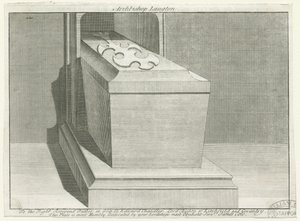 Katedra w Canterbury - skrzynia grobowa arcybiskupa Langtona: miedzioryt, nd [?XVIII w.] (druk) autorstwa School English