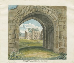 Dudley Castle - The Keep: rysunek akwarelowy, nd [?XIX wiek] (malarstwo) autorstwa School English