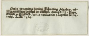 Elford Church - Grób Sir Johna Stanleya: rysunek piórem i tuszem, nd [?XIX wiek] (rysunek) autorstwa School English