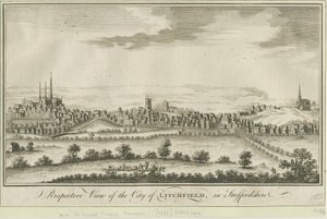 Lichfield - South West View: grawerowanie, nd [1771] (druk) autorstwa School English
