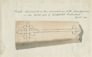 Katedra w Lichfield - Grób: rysunek w sepii, [1813] (rysunek) autorstwa School English