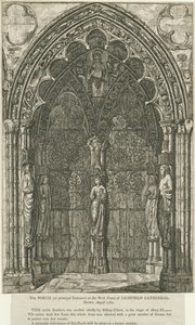Katedra w Lichfield - West Doorway: akwaforta, sierpień 1782 (druk) autorstwa School English