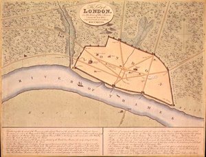 Mapa Londynu w Saxon Times, ok. 900-950 ne (grawerowanie)