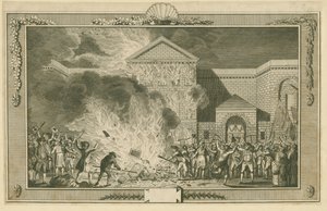 Więzienie Newgate i zamieszki Gordona (akwaforta) autorstwa School English