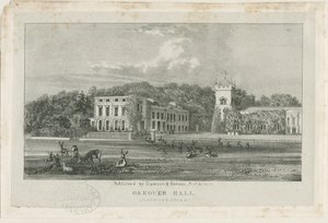 Okeover Hall - litografia, bd [c 1839] (druk) autorstwa School English