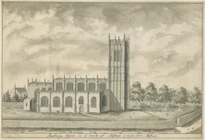 Kościół w Penkridge: rysunek piórkiem i praniem, bd [koniec XVIII w.] (rysunek) autorstwa School English