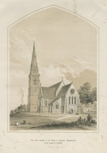 Pensnett Church - "Kościół św. Marka": przyciemniana litografia i [ (druk) autorstwa School English