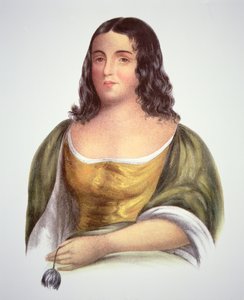 Pocahontas (ok. 1595-1617) (kolor litho) autorstwa School English