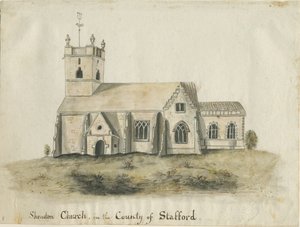 Kościół Shenstone: malarstwo akwarelowe, bd [1769] (malarstwo) autorstwa School English