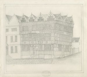 Stafford - Starożytny „Wysoki Dom”: rysunek ołówkiem, bd [c 1860] (rysunek) autorstwa School English