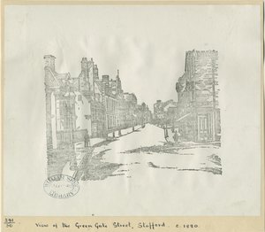 Stafford - Greengate Street: drzeworyt, nd [ok. 1880] (druk) autorstwa School English