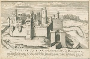 Zamek Tutbury: miedzioryt, bd [ok. 1733] (druk) autorstwa School English