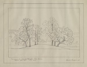 Uttoxeter - „Tumulus na końcu toru wyścigowego Uttoxeter”: druk architektoniczny autorstwa School English