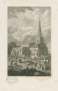 Kościół Wolstanton: grawerowanie i [?XIX wiek] (druk) autorstwa School English