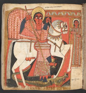Lub. 516, f.99v Św. Jerzy zabijający smoka, z „Czterech Ewangelii” (welum)