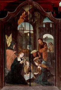 Tryptyk Narodzenia, panel centralny (olej na drewnie) autorstwa School Flemish