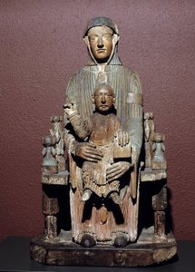 Sztuka Francji: Dziewica w majestatycznym dębie rzeźbionym (Owernia), średniowiecze. Riom, Muzeum Franciszka Mandeta autorstwa School French
