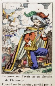 Kapitan Fracasse - Obraz Epinal „Zawsze widzieliśmy go na drodze honoru...”” powieść Theophile Gautier (1811-1872) autorstwa School French