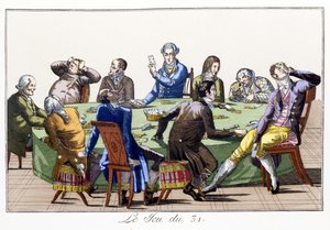 The Game of 31 (akwatinta ręcznie kolorowana) autorstwa School French