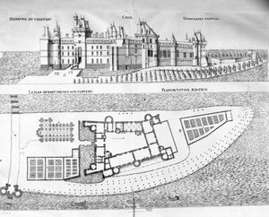 Mapa Chateau de Creil w Pikardii. autorstwa School French