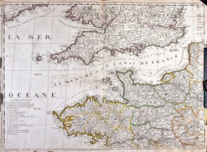 Mapa regionu Dolna Normandia we Francji (lito) autorstwa School French