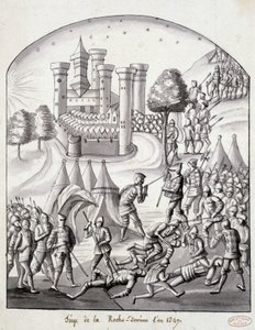 Oblężenie Roche-Derriena w 1349 autorstwa School French