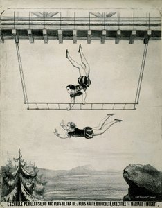 Trapezi na niebezpiecznej drabinie. autorstwa School French