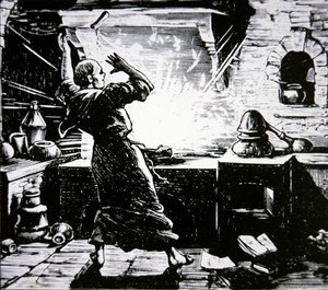 Berthold Schwarz, aka „Czarny Berthold” (drzeworyt)