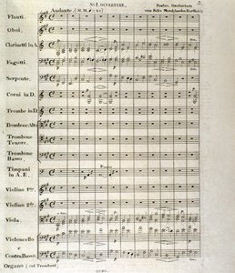 Pierwsza strona partytury „Paulusa”, op. 36 Felixa Mendelssohna (lito) autorstwa School German
