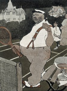 Tenis: grubas, palenie i picie alkoholu, gra w tenisa - niemiecka kreskówka
