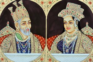Miniaturowy obraz Bhadura Shah Zafera z Jeenat Mahal Indie Azja autorstwa School Indian