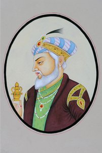 Miniatura przedstawiająca cesarza Mogołów Aurangzeba autorstwa School Indian
