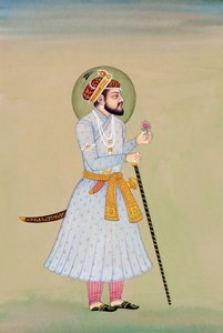 Miniatura przedstawiająca cesarza Mogołów Shah Jahana autorstwa School Indian