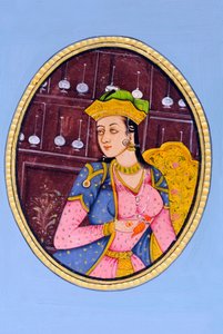 Miniaturowy obraz królowej Mumtaj Mahal Indie Azja autorstwa School Indian