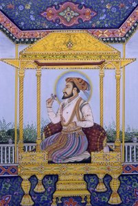 Miniaturowy obraz cesarza Mogołów Shah Jahana autorstwa School Indian