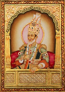 Miniaturowe malarstwo Mogołów Bahadur Shah Zafar autorstwa School Indian