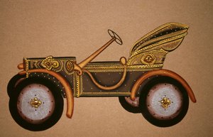 Malowanie starego wzoru samochodu królewskiego, Indie autorstwa School Indian