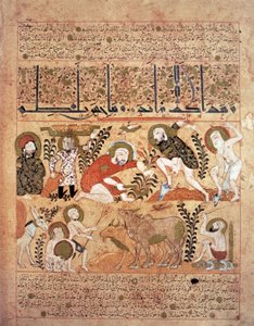 Ilustracja z księgi antidotów „Kitab al-Diryaq” autorstwa Pseudo-Gallena (welum)