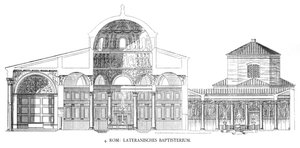 Plany Baptysterium Laterańskiego (lito) autorstwa School Italian
