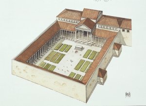 Zrekonstruowane Forum zbudowane przez Titus Flavius Vespasianus (kolor lito) autorstwa School Italian