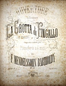 Partytura do „La Grotta di Fingallo” Felixa Mendelssohna (lito) autorstwa School Italian