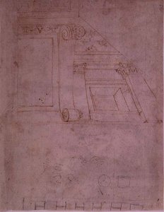 Studium elewacji (kreda na papierze) autorstwa School Italian