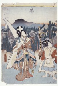 Ashikaga. . . Ręcznie barwiona na fioletowo autorstwa School Japanese