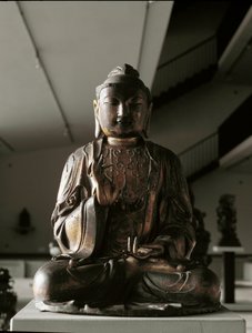 Budda siedzący w pozycji lalitasana - rzeźba, okres Kamakura (1185-1333) autorstwa Japanese School
