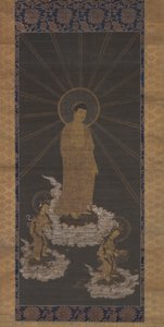 Zejście Amidy lub Raigo, okres Muromachi ok. 1333-1568 (atrament na płótnie) autorstwa School Japanese