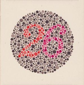 Test kolorów Ishihary do wykrywania ślepoty barw. (color litho)